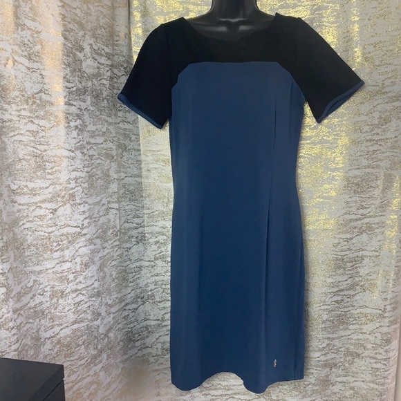 Juicy Couture Midnight Sea Blue/Black Color Block Dress Size XL - Picture 3 of 15